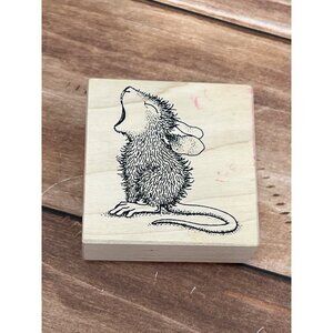1999 HOUSE MOUSE 116D SINGING MUZZY WOOD / RUBBER STAMP BY STAMPA ROSA